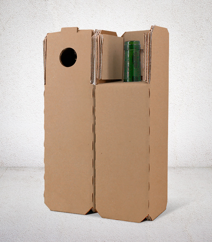 Calage intérieur breveté Mauco'Lissime® pour emballage d'expédition bouteille de vin 75 cl