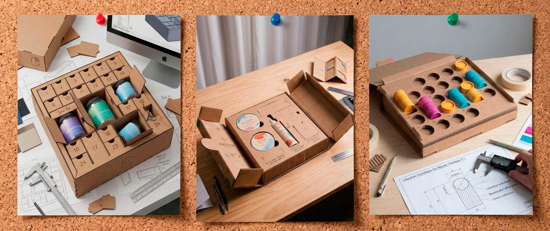 Prototype d'emballage carton pour calendrier de l'Avent cosmetique