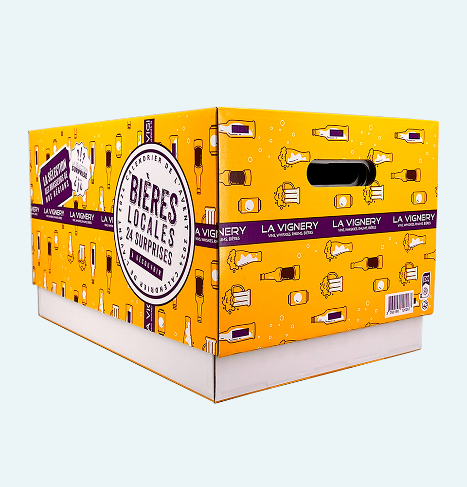 Calendriers de l'avent pour 24 bouteilles de bières de 33cl, personnalisé et imprimé en France en Nouvelle-Aquitaine, La Vignery