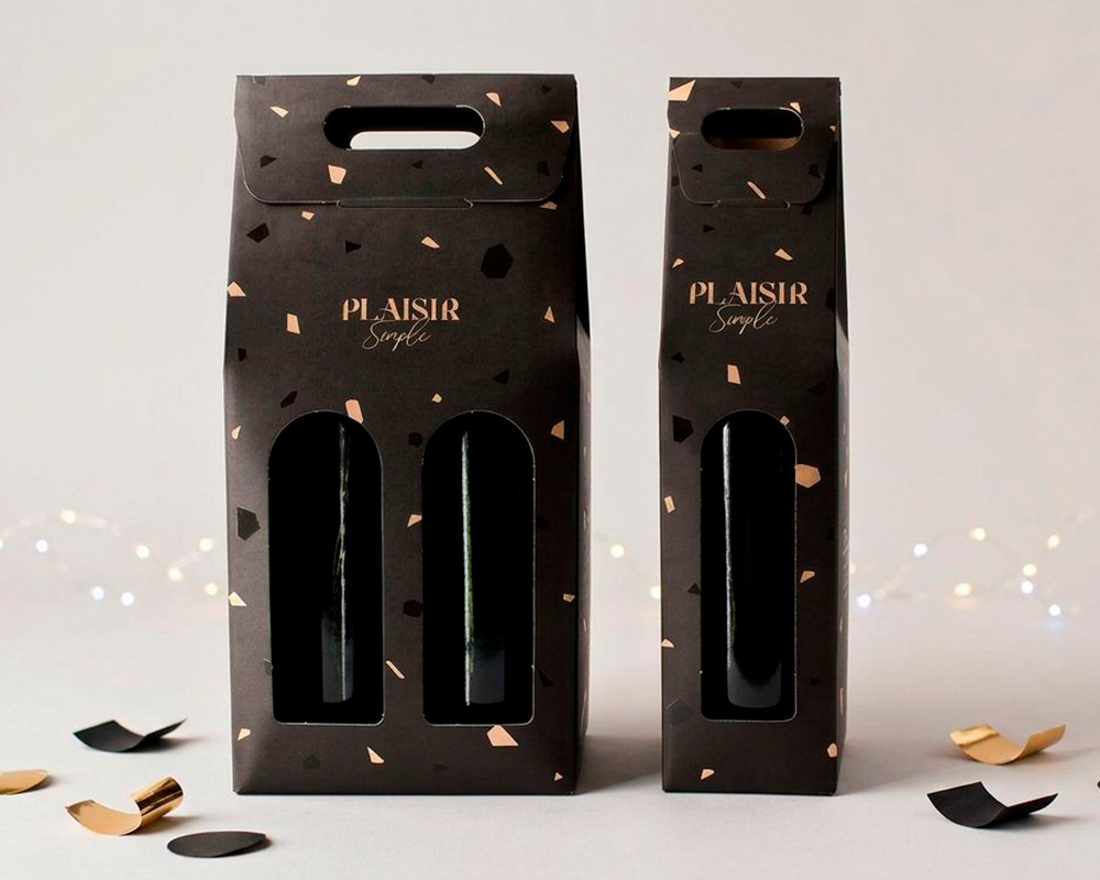 Coffret portable personnalisé pour 2 bouteilles 75cl, cadeau de fin d'année