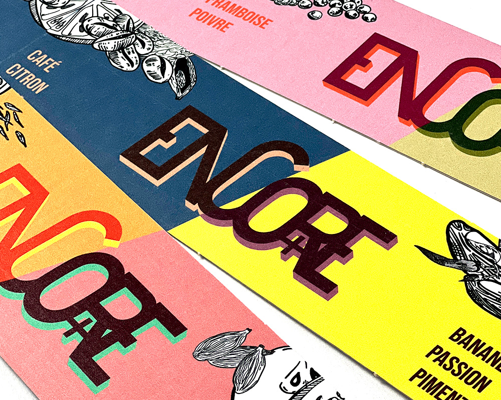 Impression numérique sur emballage carton, exemple de rendu couleurs