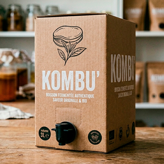 Emballage BIB Bag-in-Box kombucha 3 litres