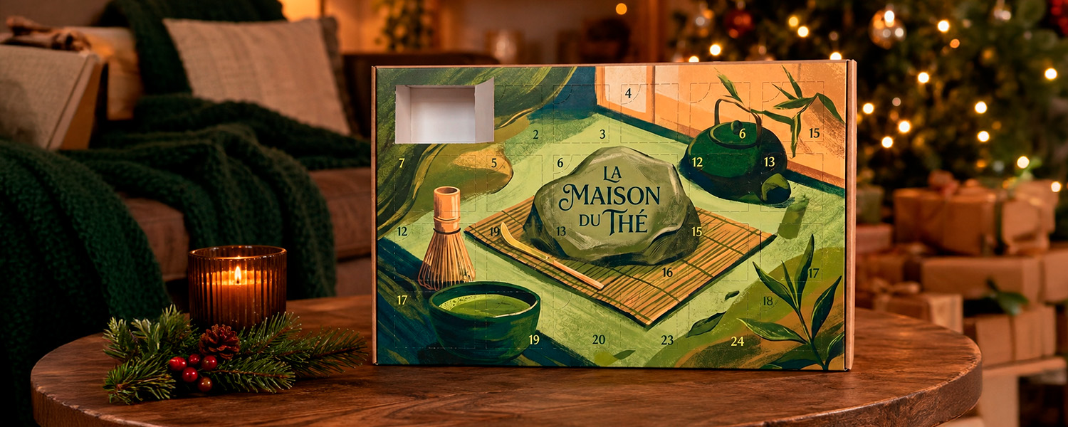 Calendrier de l'Avent en carton pour sachets de thé et matcha