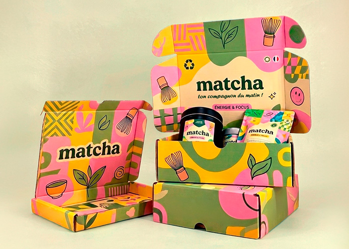 Emballage boîte à oreilles pour l'expédition de thé et matcha