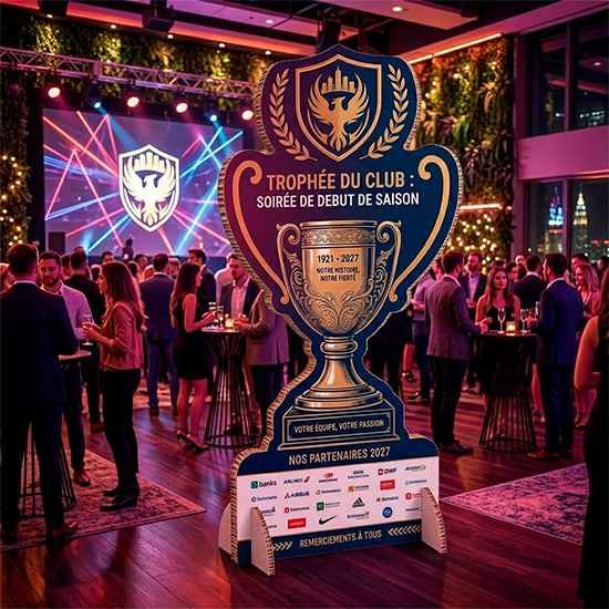 Trophée en carton personnalisé pour événement de club