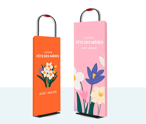 Habillage portique anti-vol carton personnalisé fête des mères — PLV entrée magasin sur mesure